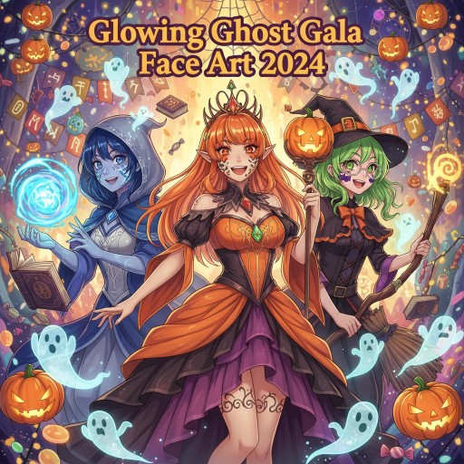 Glowing Ghost Gala Face Art 2024 Images